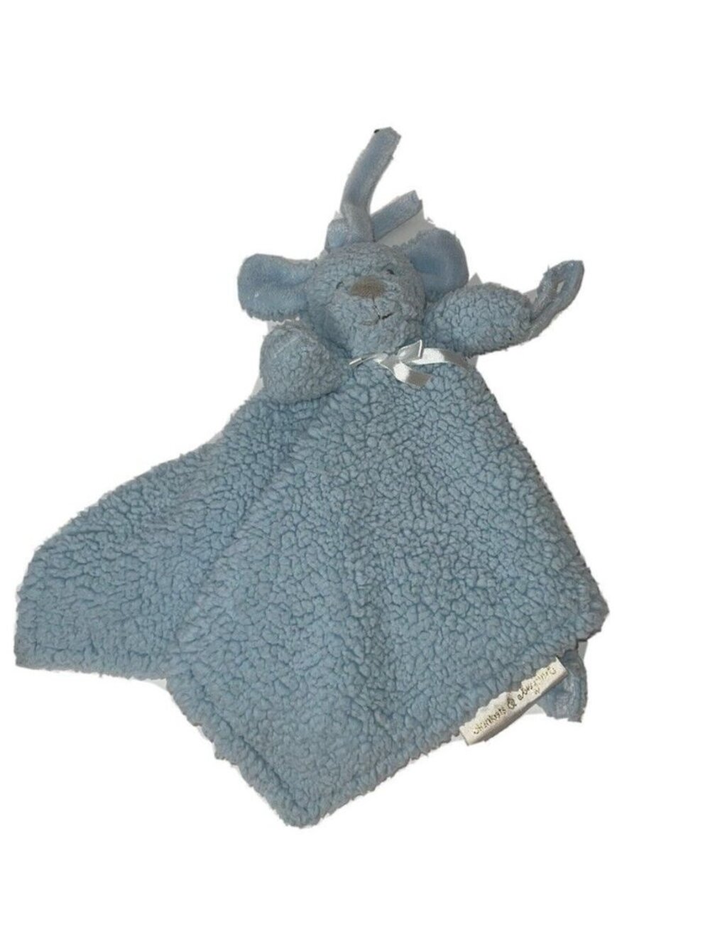 Blankets & Beyond Lovey Bear Pacifier Holder Blue Soft Sherpa